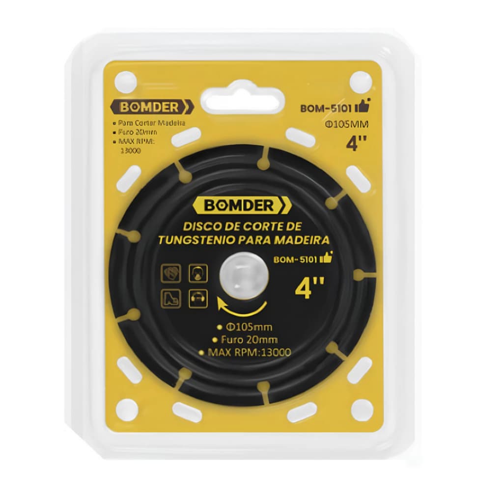 Top Center Online Disco de corte para madeira em tungstênio 105 x 20 mm - Bomvink