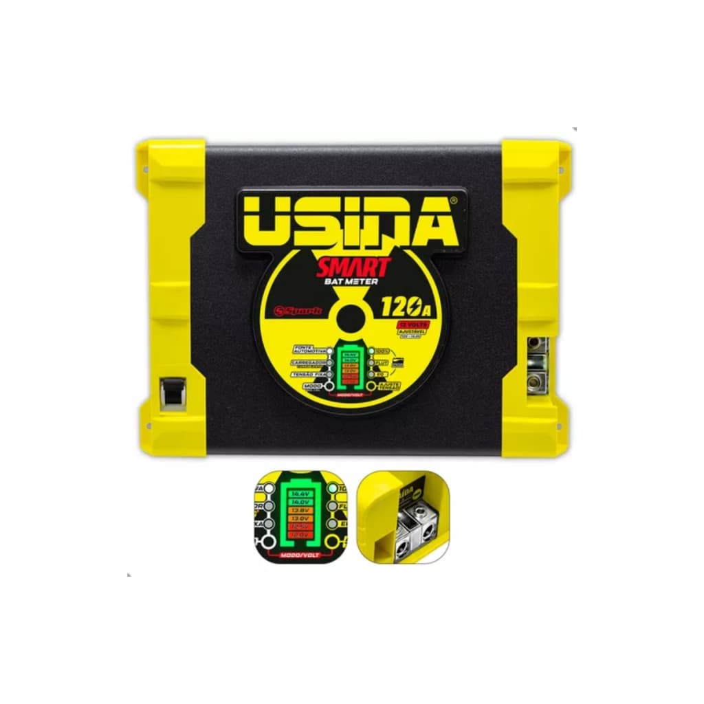Fonte Carregador Automotivo Usina 120a Smart Bat Meter Bivolt Automatico 12v