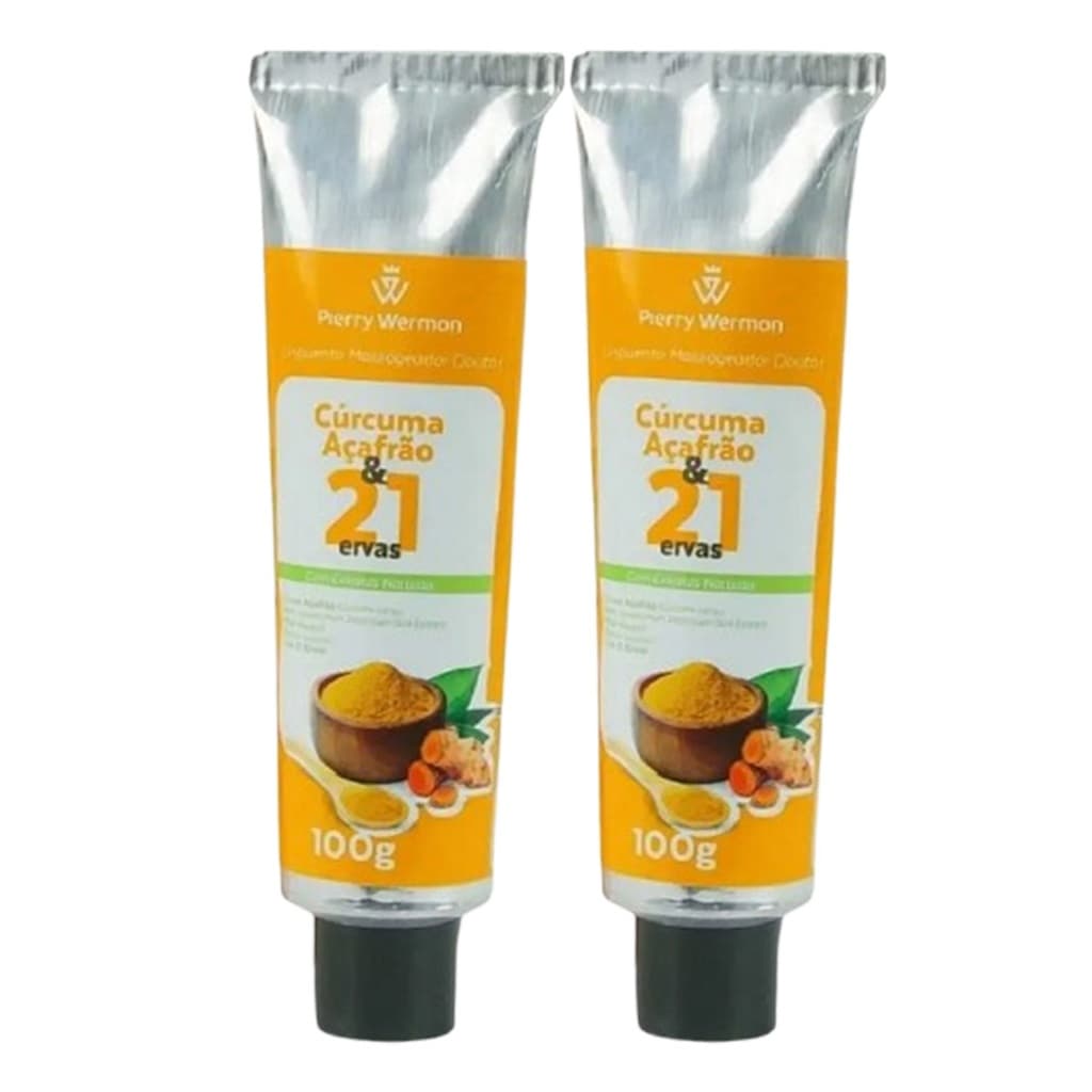 Kit 2 Unguento Massageador Doutor Cúrcuma / Açãfrão & 21 Ervas 100g