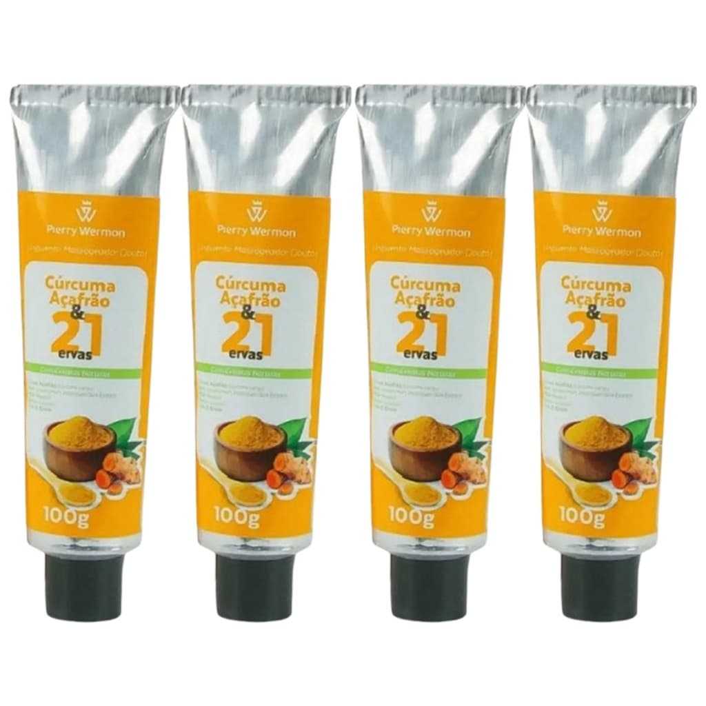 Kit 4 Unguento Massageador Doutor Cúrcuma / Açãfrão & 21 Ervas 100g