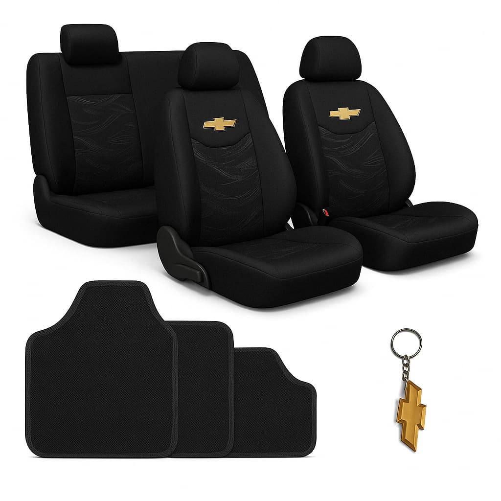 Kit Capa De Banco e Tapete Automotivo Onix Prisma Celta Corsa Agile Astra Monza