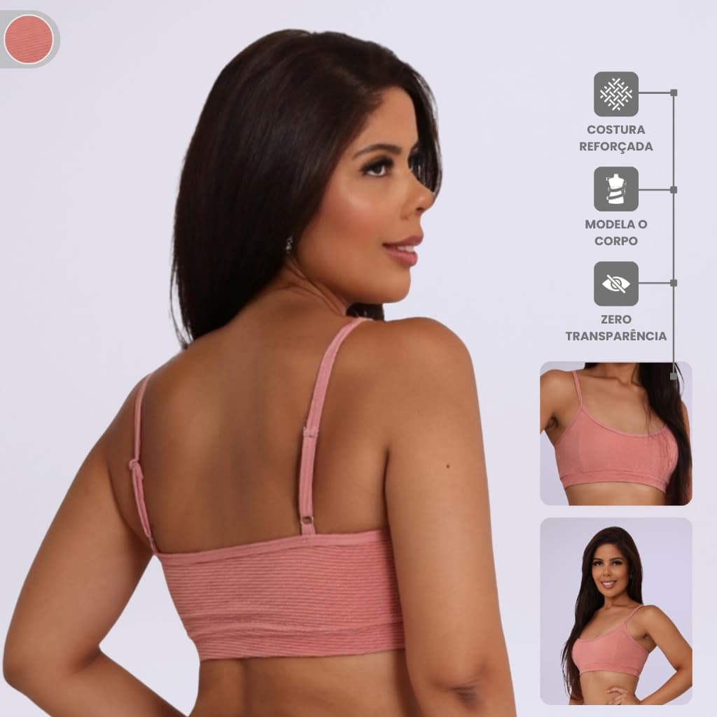 Top Canelado Alcinha Feminino Academia Roupa Fitness