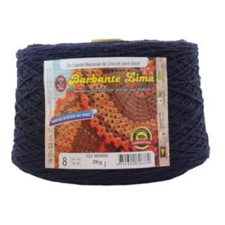 Barbante Lima Azul Marinho 2kg N6 N8 Especial Para Crochê