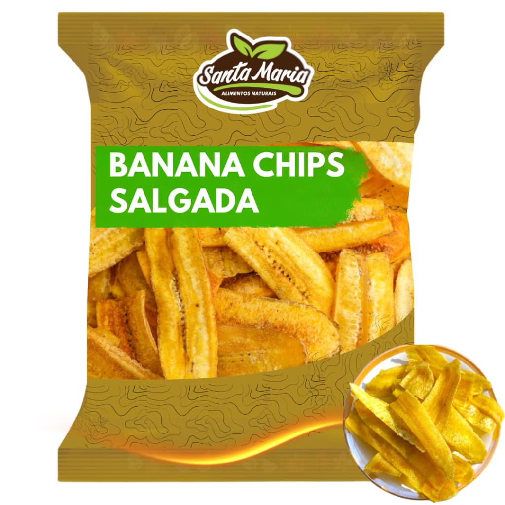 Banana Chips Salgada 500 G - Crocância Viciante - Snack Saudável