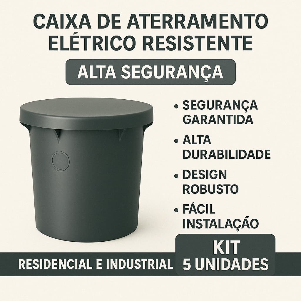 Kit com 5un de Caixas de Aterramento - maior proteção e segurança