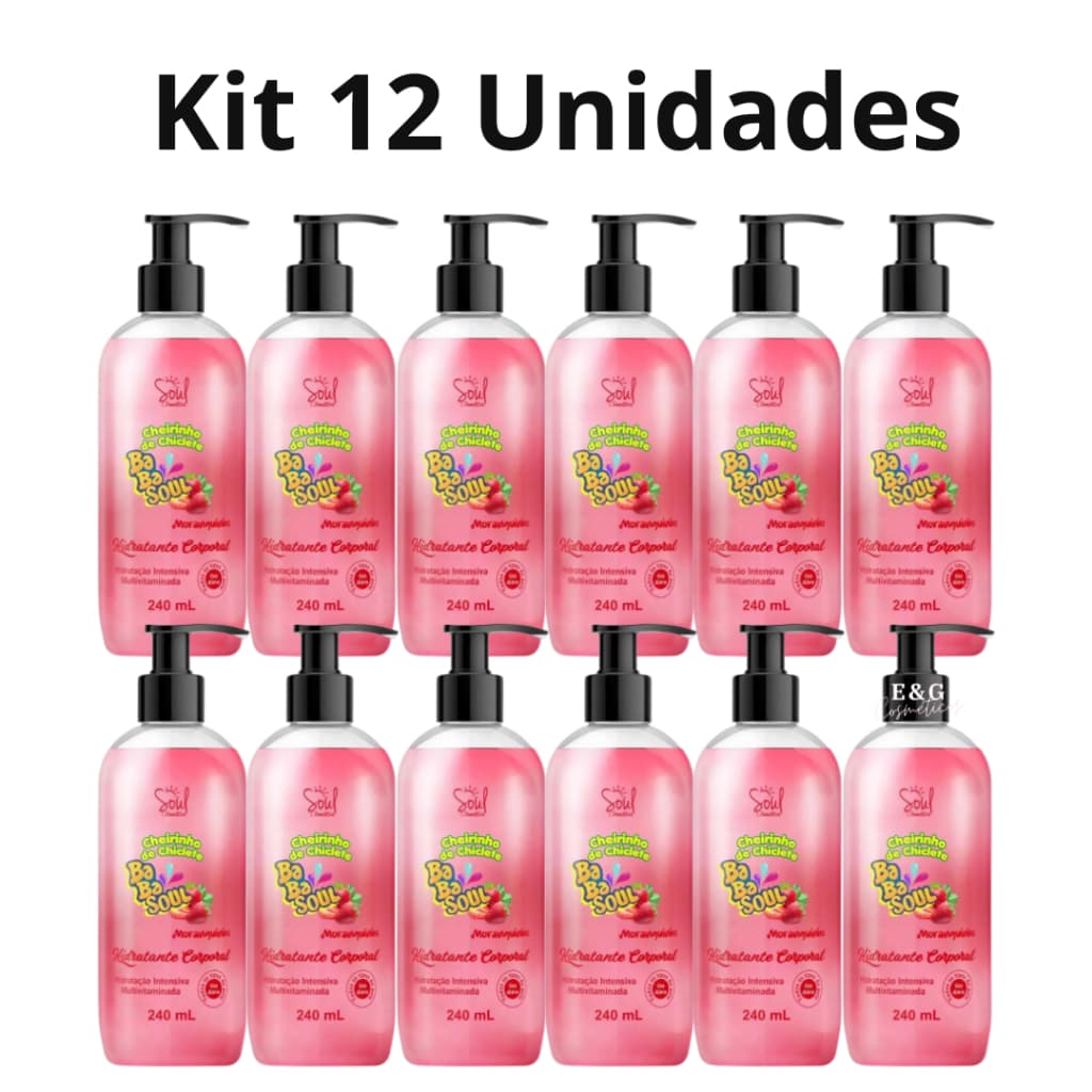 Kit 12 Hidratante Corporal Babasoul Soul Cosméticos