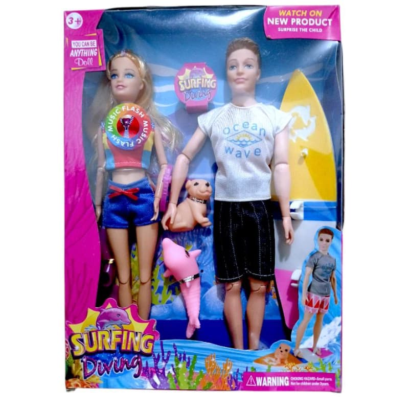 kit boneca articulada de praia surfista, kit boneca articulada com bike