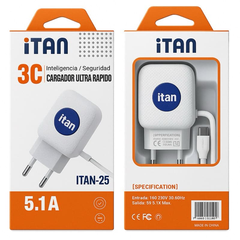 Carregador de Celular Ultra Rápido 5.1A com 2 Entradas USB – Cabo V8 Micro USB para Android, Portátil e Potente