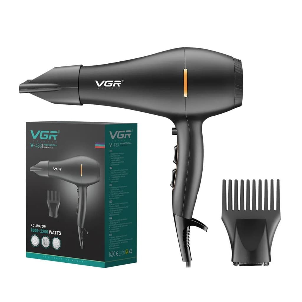 Secador De Cabelo Profissional Vgr 02 Velocidades 2000w 127 V