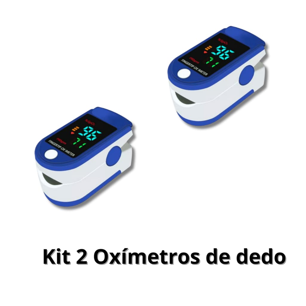 Kit 2 Oxímetros de Dedo de Pulso Digital Batimento Cardíaco Monitor de Frequência