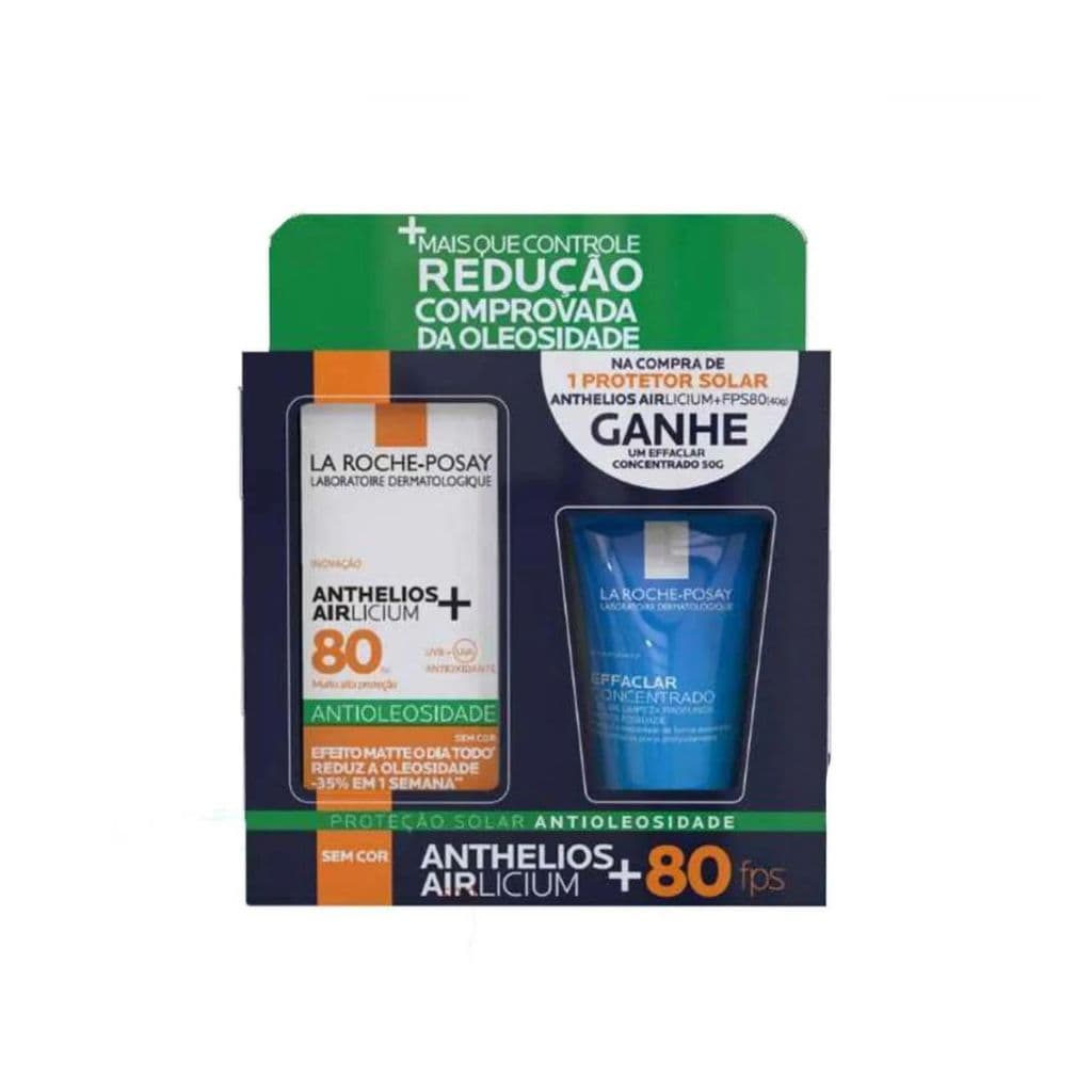 Kit La Roche-Posay Facial Protetor Solar Anthelios Airlicium+ FPS80 Sem Cor 40g + Gel De Limpeza Eff