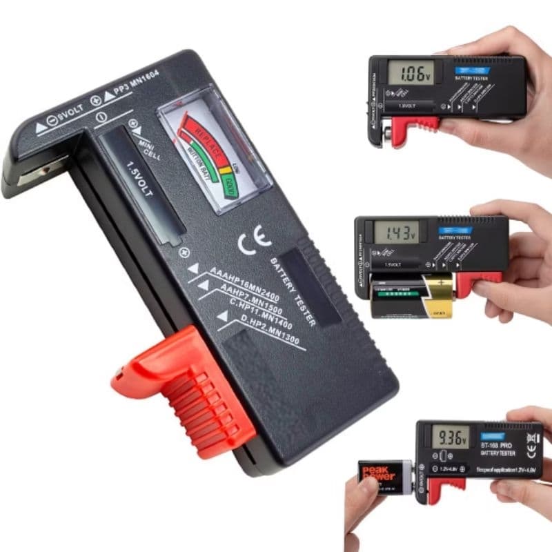 Digital ou Analógico, Testador Medidor de pilhas e baterias.