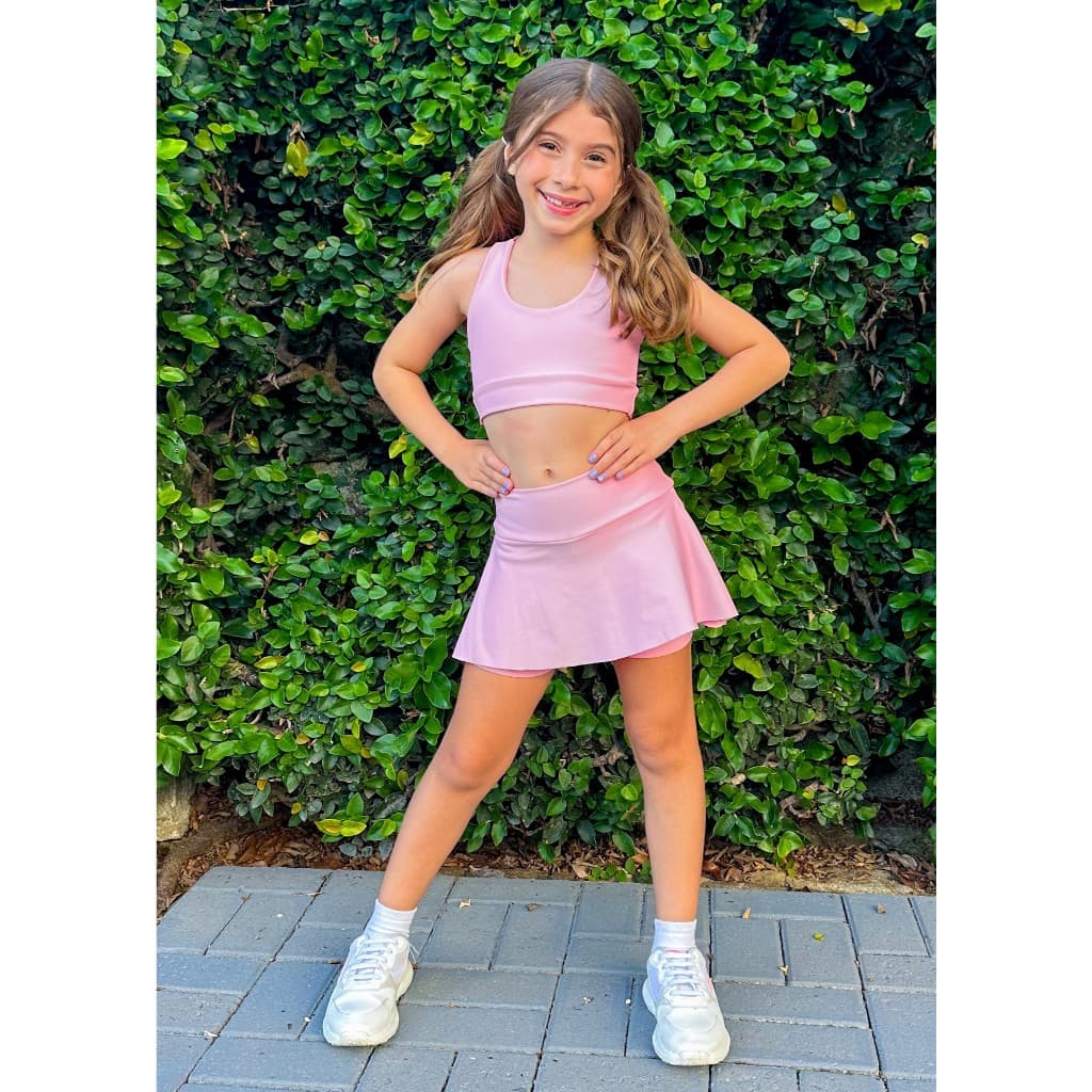 Roupa de Treino Infantil Menina Feminina Kids Ginastica Cintura Alta Fitness