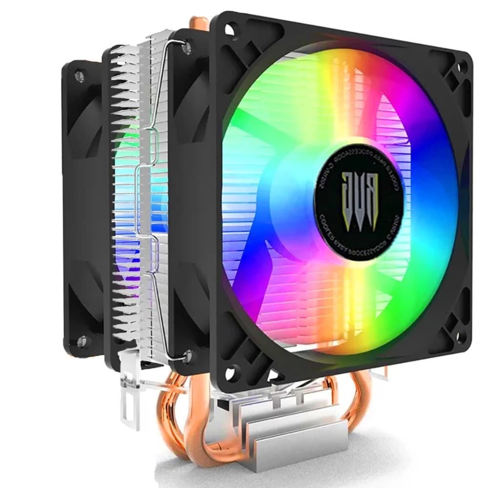 Air Cooler Processador Duplo Pc Cpu Rgb Intel Amd Universal