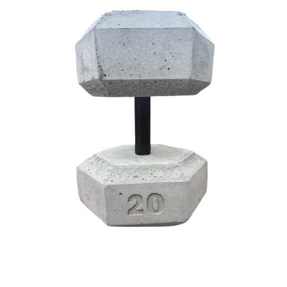Halter Sextavado 20kg Concreto Unidade Musculação Academia Home Gym Fitness