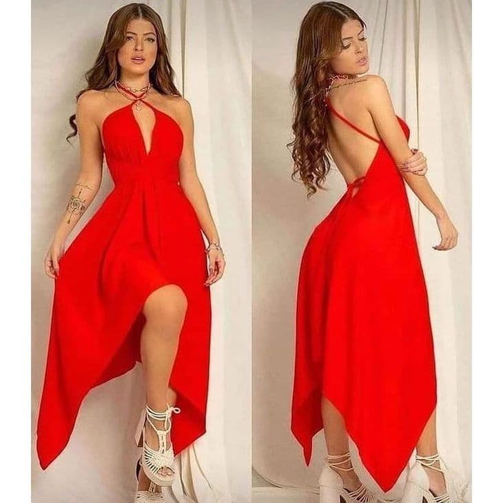 Vestido Envelope Alcinha Soltinho Costa Nua Sem Bojo Com Bicos e Decote Muito Lindo Envio Rápido