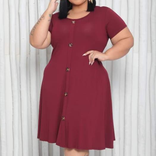 vestido plus size feminino soltinho gg g1 g2 g3 vestido com botões moda evangélica 2026