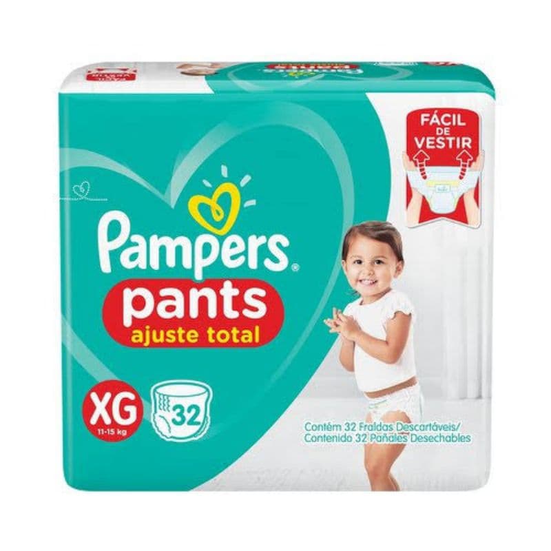 Fraldas Pampers Pants Ajuste Total XG 32 Unidades