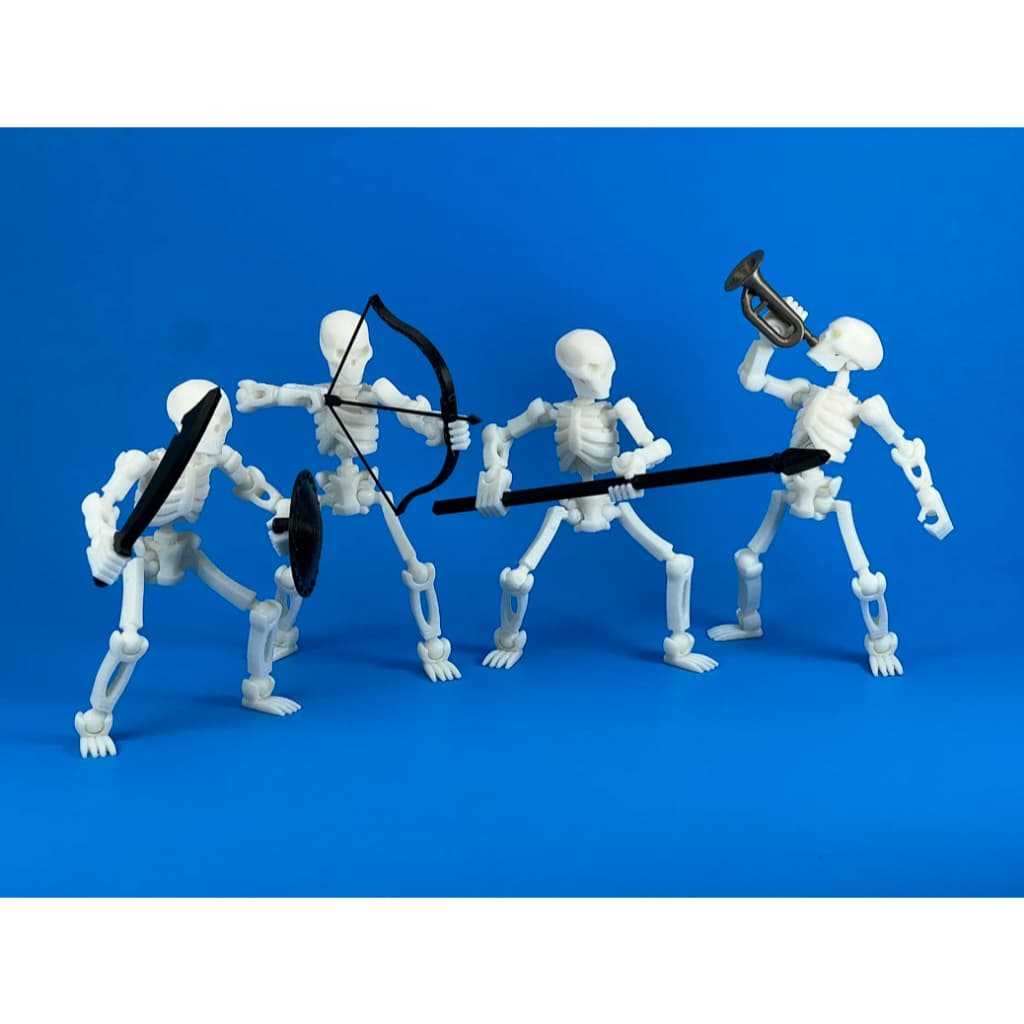 Kit 2 Boneco Esqueleto 13 + Acessórios - Boneco Articulado Action Figure Brinquedo