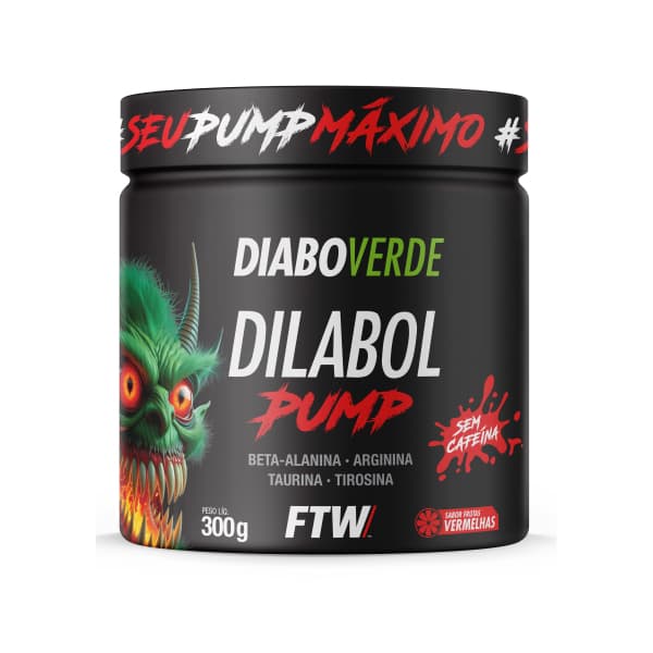 Pré Treino Dilabol Pump Pote 300g Frutas Vermelhas - DIABO VERDE - FTW
