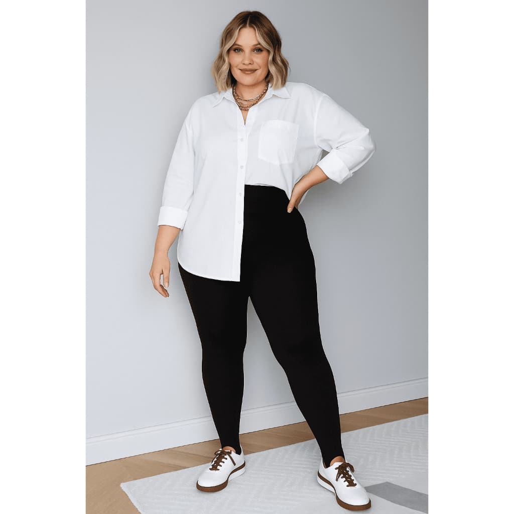 Legging Pezinho Calça Cintura Alta Plus Size Feminina Suplex Academia Fitness e Casual