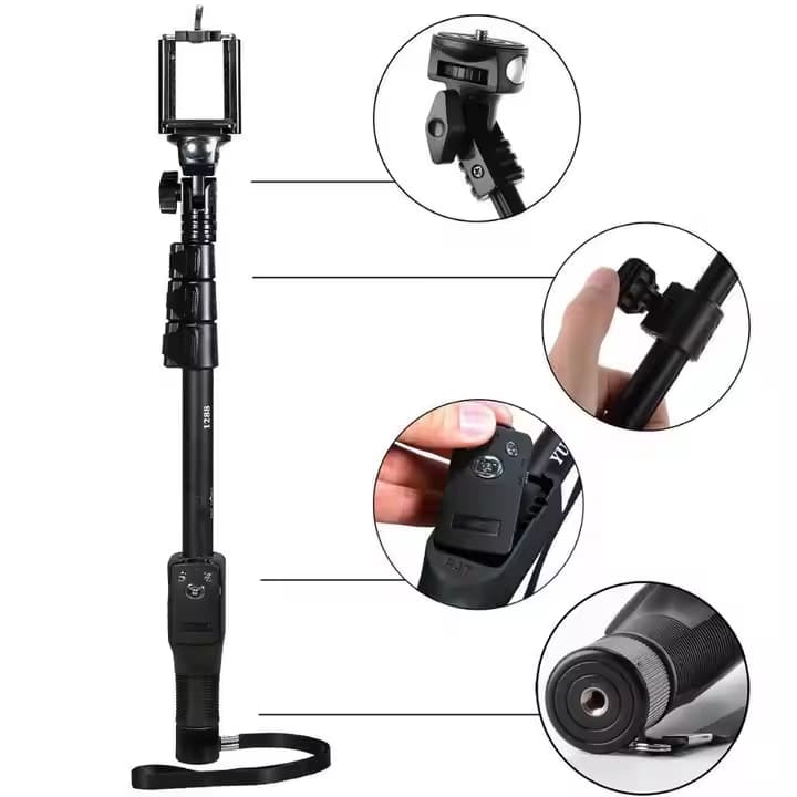 Bastão de Selfie Yunteng YT-1288 3 em 1: Selfie Stick, Tripé e Mono Com controle Video Fotos
