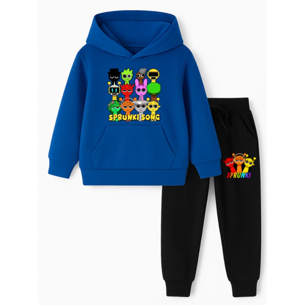 Conjunto Sprunki Infantil Jogo Game Moletom e Calça de Moletom Algodão Conjunto moletom Masculino Feminino