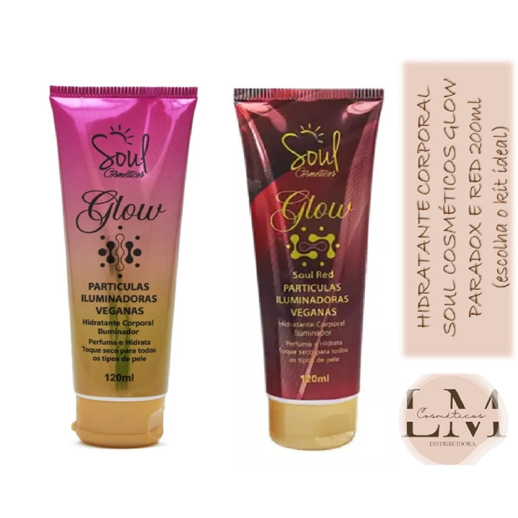 Hidratantes Corporais e Iluminadores Linha Glow Soul Cosmético 120ml