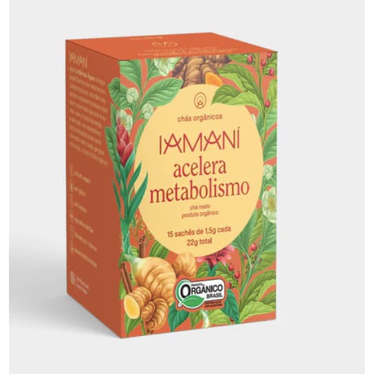 Chá Orgânico Acelera Metabolismo - 15 sachês - Iamaní