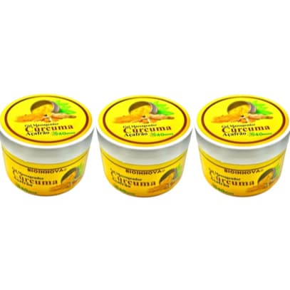 Kit 3 Gel Massageador Cúrcuma Açafrão 40 Ervas 250g - Bioinnova