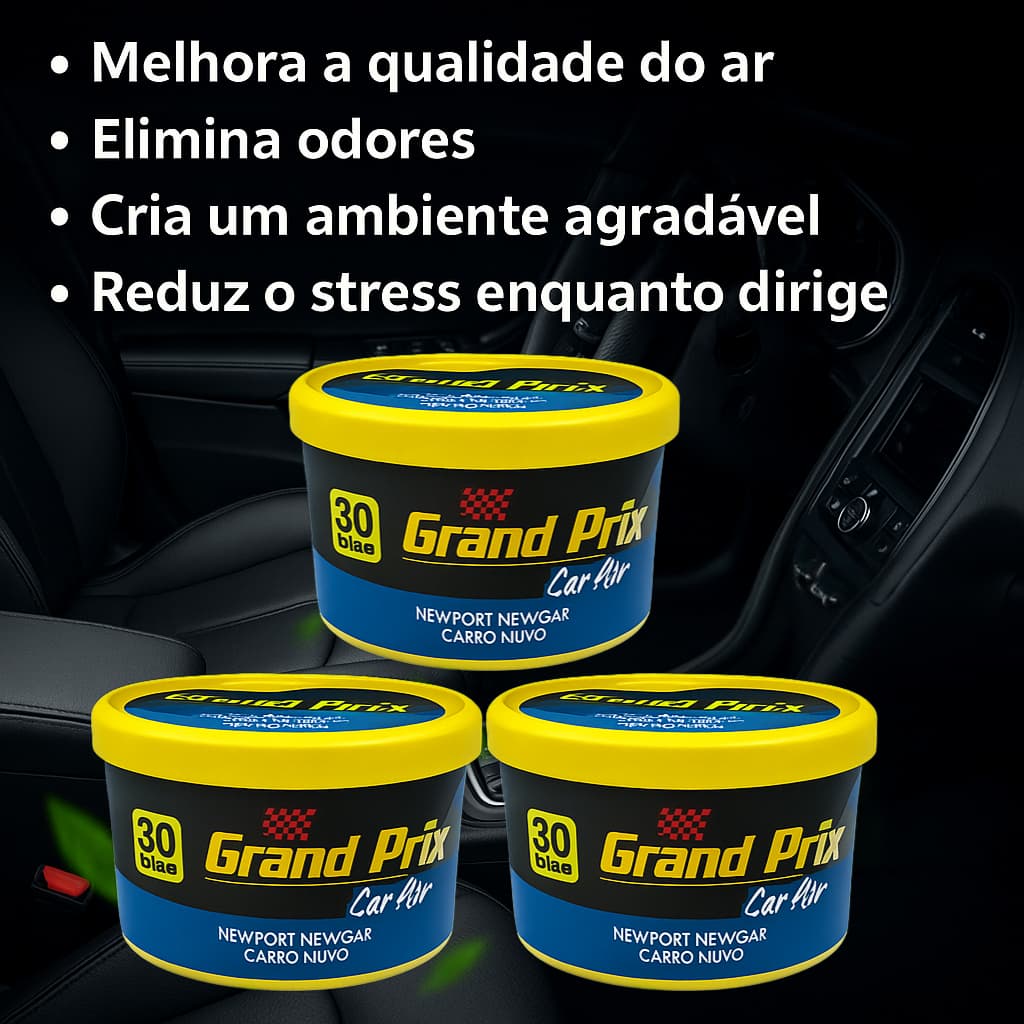 Kit com 3 Cheirinhos /Aromatizante de Carros/Ambientes fechados/Ice/carro novo/ Grand Prix