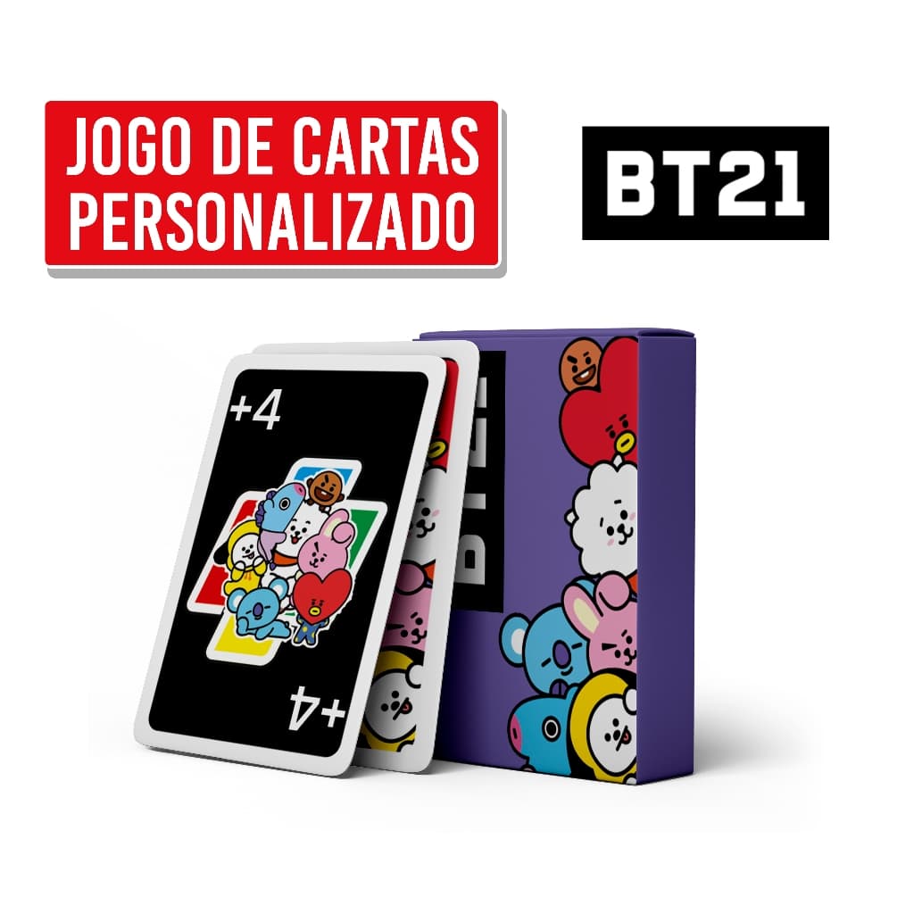 Jogo de Cartão | Jogo de Família | Jogo de Cartas Estilo UNO do BT21| BT21 Grupo BTS K-Pop.