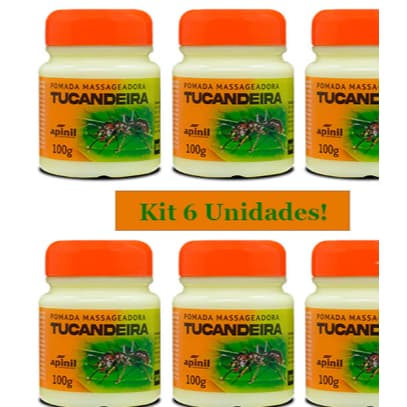 Kit 6 Unidades Pomada Massageadora TUCANDEIRA 100g APINIL