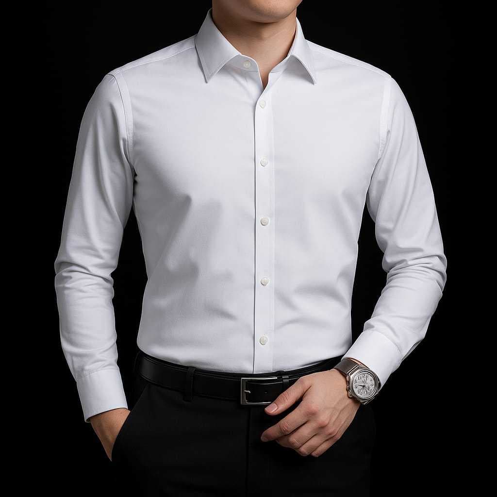 Camisa Social Branca Premium - Slim Fit - Tricoline Euro - Eventos Formatura Casamento Eventos Gerais - Alta Qualidade