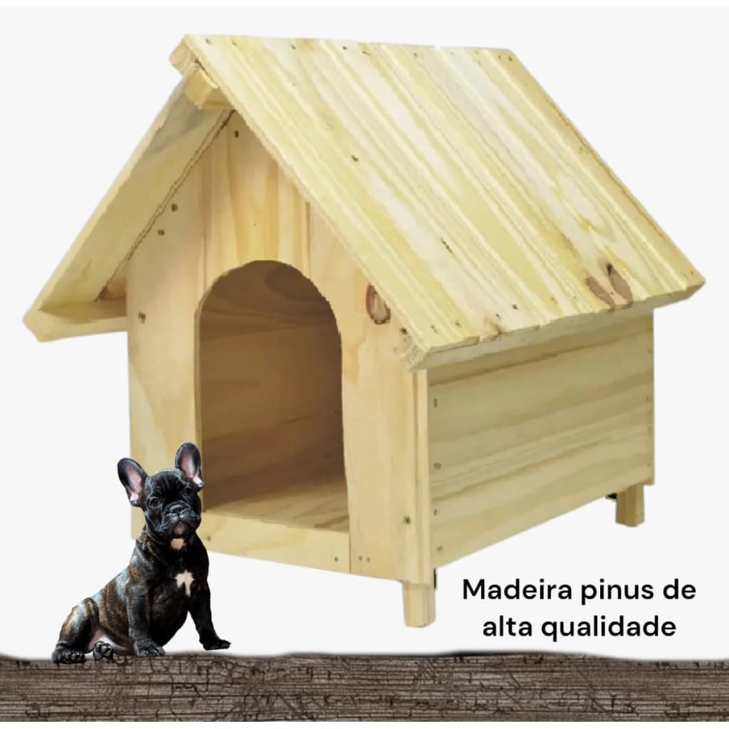 Casinha Para Cães Cachorro Pet De Madeira Pinus N°01 Pequeno Porte Alta Qualidade
