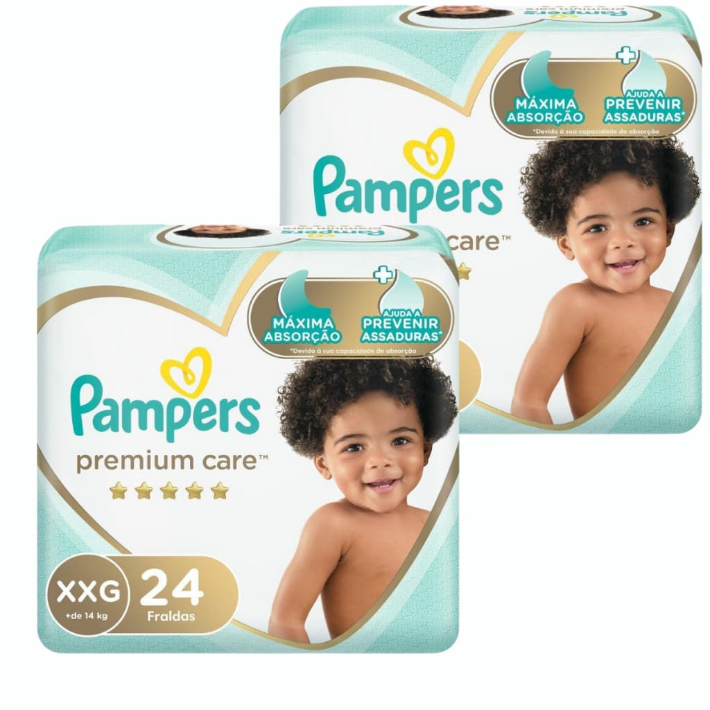 KIT com 2x Fralda Pampers Premium Care XXG 48 unidades ( 24 unidades cada)