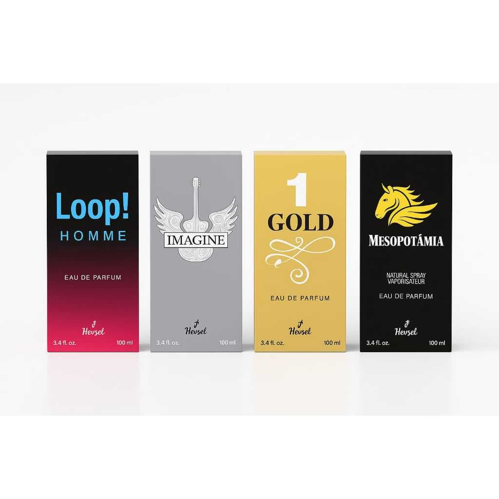 KIT 04 PERFUMES MASCULINOS IMPORTADOS 100ML CADA - ELEGÂNCIA E PRESENÇA