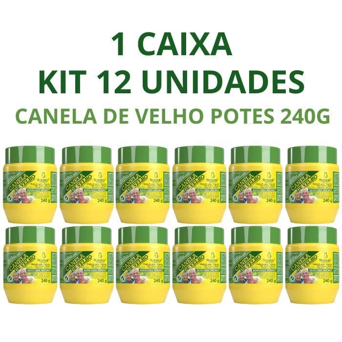 Kit 12 Un Canela de Velho Pomada Massageadora para Dor Muscular Bio Instinto Original 240g