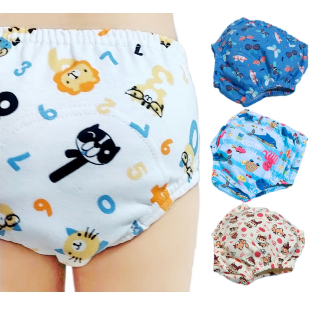 Cueca e Calcinha Infantil para Desfralde Fralda Ecológica Lavável Roupa bebê menina e menino
