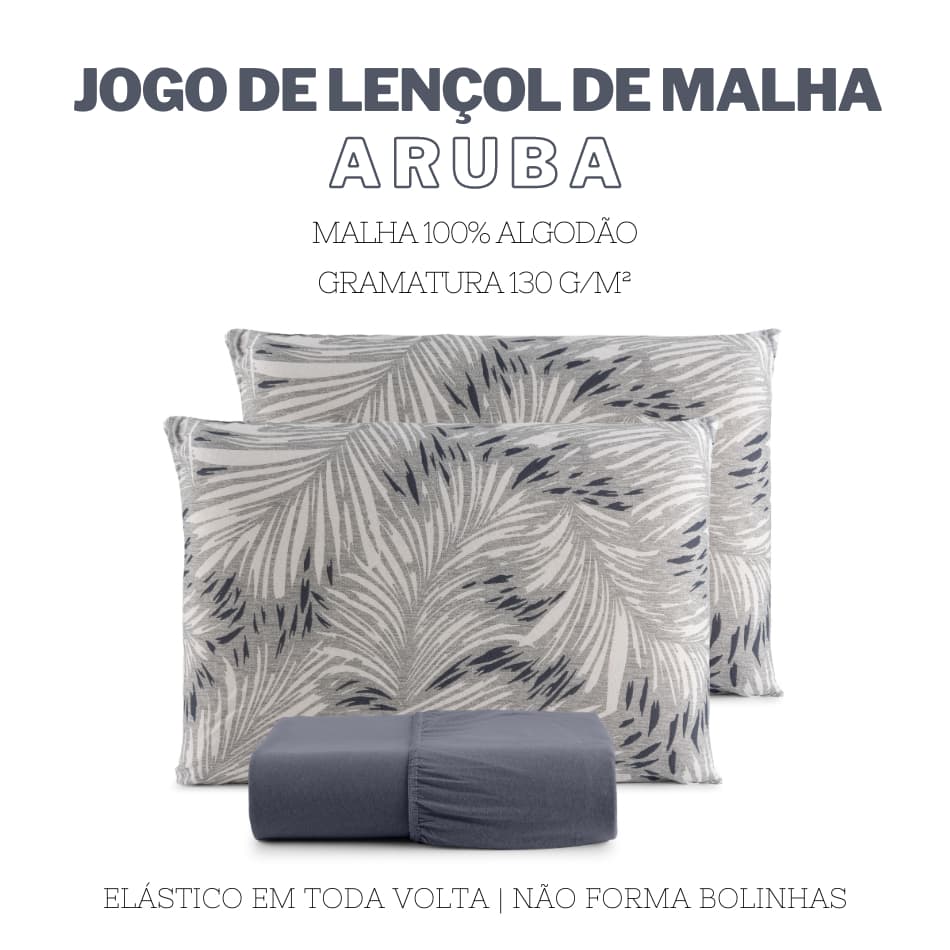 Jogo De Lençol Casal 100% Malha, 3 Peças Casal Linha Decor