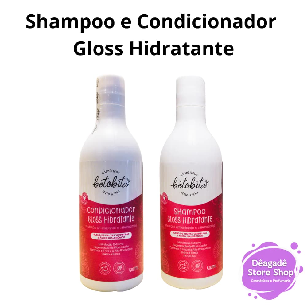 Combo Shampoo e Condicionador Gloss Hidratante Betobita