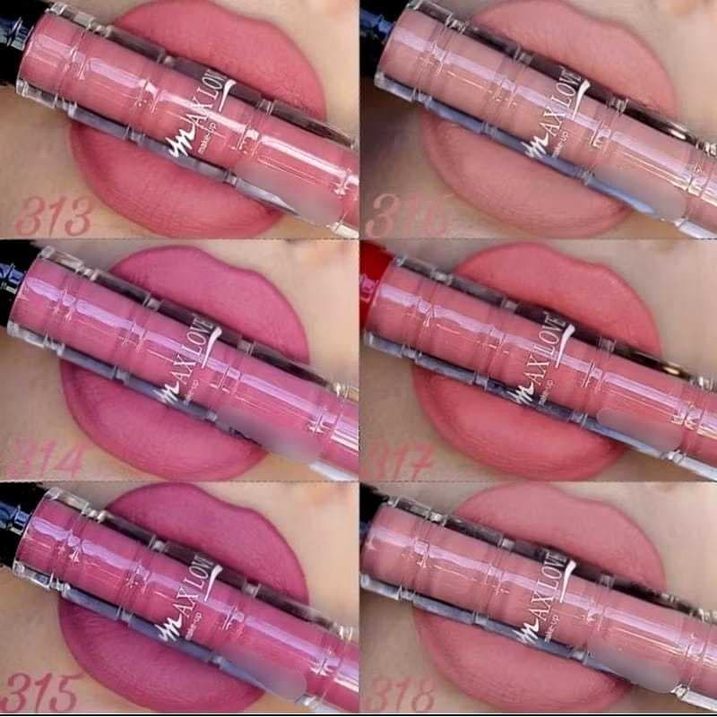 Batom Líquido Max Love 24 Horas Longa Duração Líquido Matte - Cor 313 ao 318