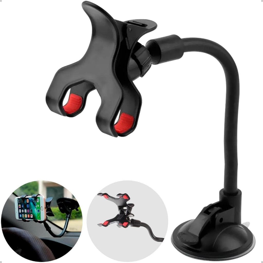 Suporte De Celular Para Carro Gps Veicular Universal Flexível Vidro