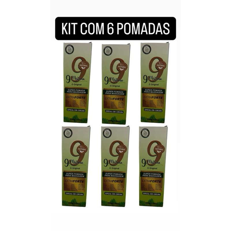 KIT COM 6 Pomadas 9 Mistura Ultraforte Qualidade Total