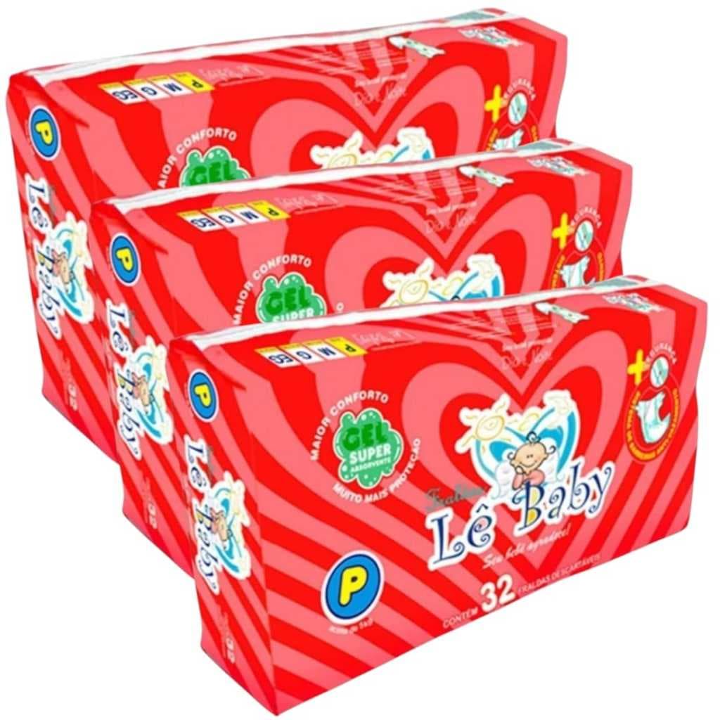 Kit Fralda Descartável  P infantil 32 Unidades Dia e Noite - Le Baby