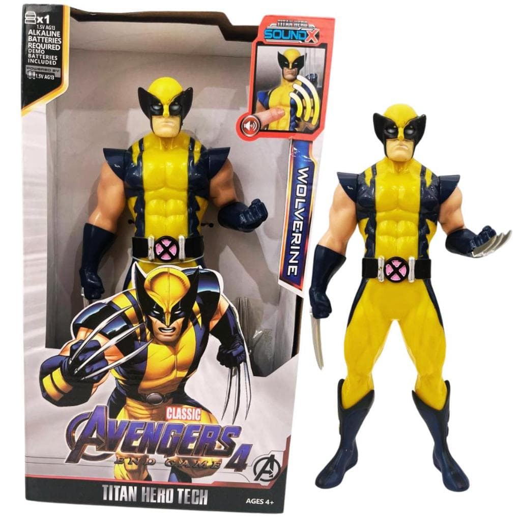 Boneco Wolverine Articulado Luz E Som Brinquedo Action Figure X-men Avengers Vingadores Colecionador