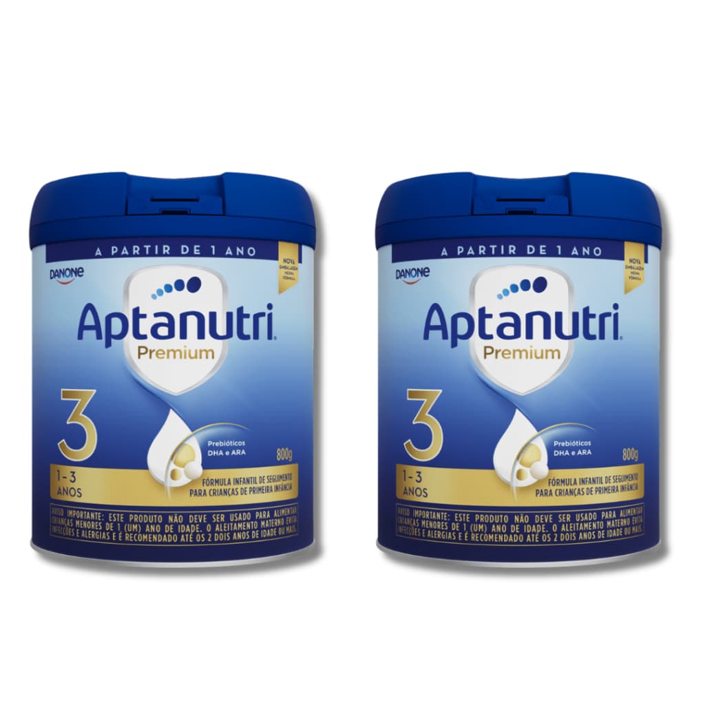 Kit 2x Fórmula Infantil Aptanutri Premium 3 Danone Lata de 800g