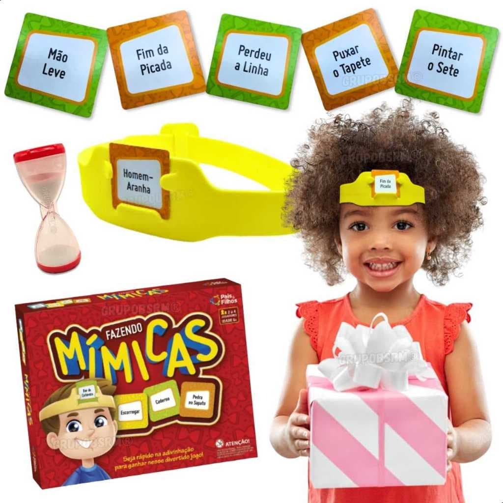 Jogo Educativo Interativo Gincana Família Amigos Mímica Adivinhação Presente Natal Dia das Crianças