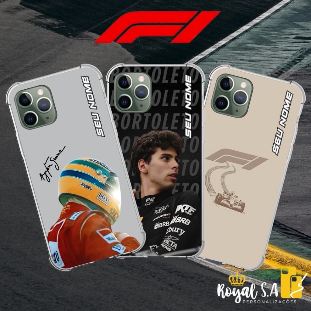 Capinha personalizada F1/ Formula 1 para aparelhos Samsung/ Iphone/ Motorola/ Xiaomi/ Realme