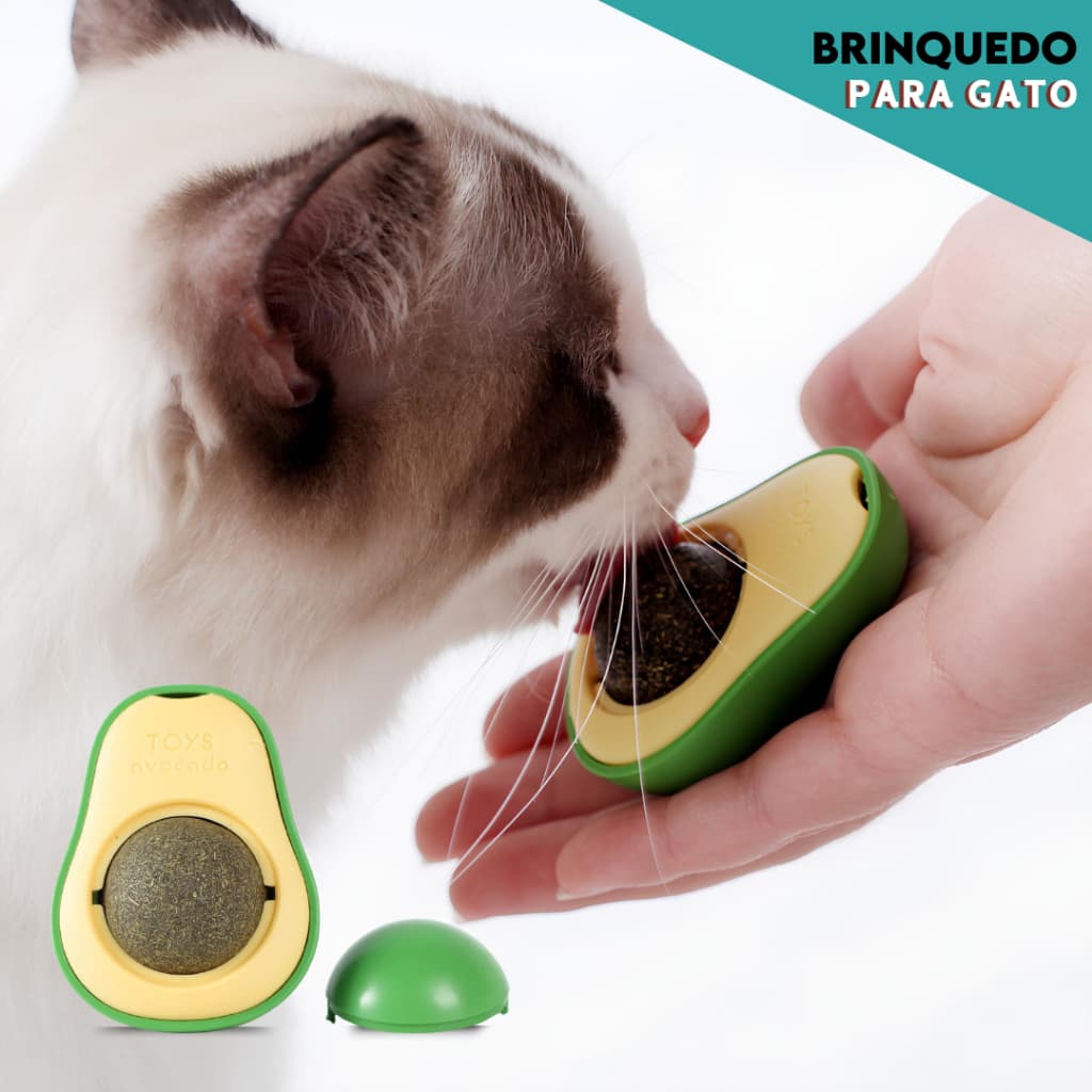 Brinquedo Catnip Abacate Para Gatos - Ajuda na Digestão e Reduz Bolas de Pelo do Gato - MN